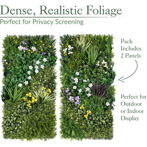 Artificial Spring Bloom Living Wall 4Pc - Green by Christow