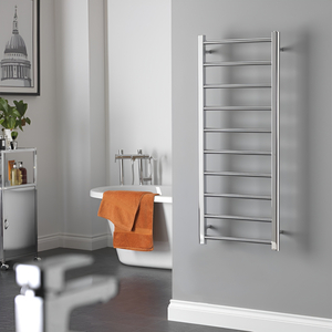 Alpine Heated Towel Rail For Central Heating, Chrome - Chrome / 120cm by SolAire Heating Products