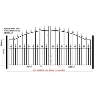 Saxon Arched Spear Top Double Metal Driveway Gate by Burbage Iron Craft