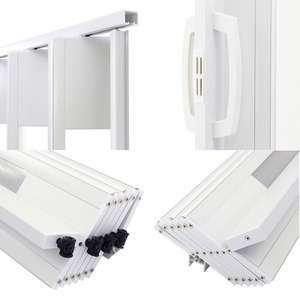 Transparent PVC Folding Pocket Door - White / 87cm by Livingandhome