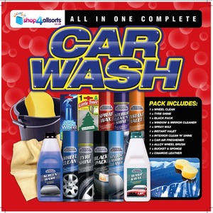 Complete Car Wash Cleaning Kit - Black by shop4allsorts