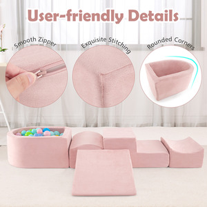 5-Piece Climb and Crawl Playset - Pink by Costway