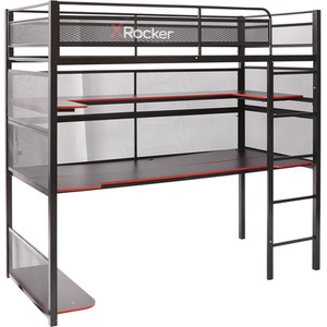 Battlebunk Gaming High Sleeper Bed with Desk - Black by X Rocker
