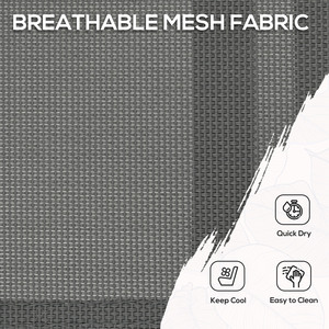 Outsunny 7 Piece Garden Dining Set with Breathable Mesh Seat Aluminium Top - Grey by Outsunny