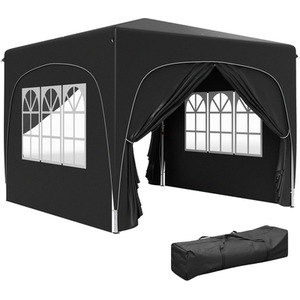 Outsunny 3 x 3(m) Pop Up Gazebo with Sides, UPF50 - Black by Outsunny