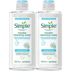 Simple Water Boost Facial Cleanser Micellar Water, 400ml - Buy 2 / 2 by Simple