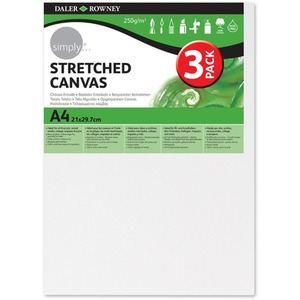 Daler Simply Canvas 3 pack Various Sizes - White / A4 by DALER ROWNEY