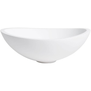 Ronda Countertop Matt Stone Basin - White by Fino Stone