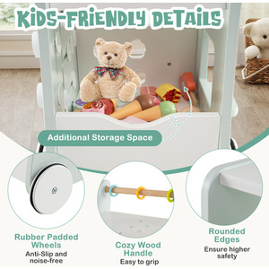 Baby Walker Ice Cream Cart Toy - Green by Costway