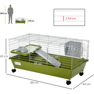 Pawhut Small Animal Cage Hutch - Green by Pawhut