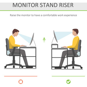 HOMCOM Bamboo Desktop Monitor Riser Laptop - Bamboo by HOMCOM