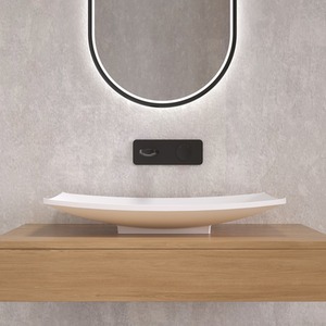 Frias Countertop Matt Stone Basin - White by Fino Stone