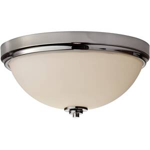 Malibu 2 Light Bathroom Flush Mount Ceiling Light Polished Chrome IP44, E27 - Polished Chrome