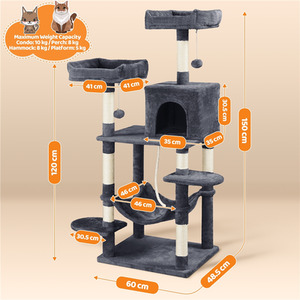 Large Cat Tree with Scratching Posts - Dark Grey by Yaheetech