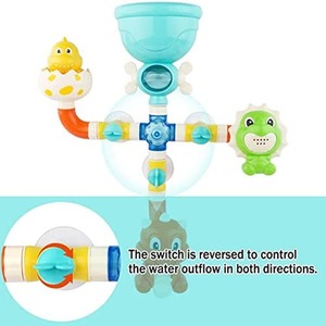 Baby Bath Dinosaur Pipes and Wheel with Sea Toy Accessories - Orange