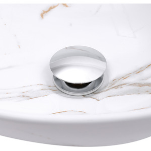 Oval Marble Vessel Bathroom Sink - White by Livingandhome