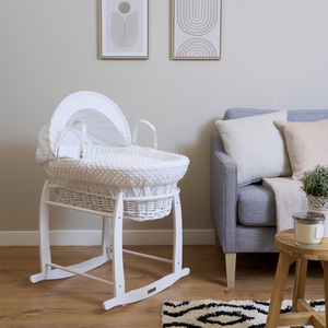 Deluxe Rocking Moses Basket Stand - White by Clair de Lune