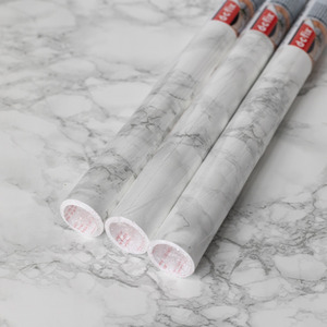 dc fix Marble Grey Self Adhesive Vinyl Wrap for Worktops and Furniture - Grey / 67.5cm x 2m (pack of 3) by d-c-fix