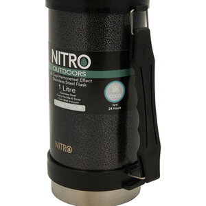 Nitro 2-Cup Hammered Flask - Black by Nitro