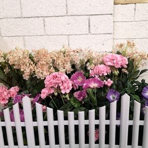 4 Piece Set Wood Effect Picket Fence Garden Edging - White / 1 by Samuel Alexander