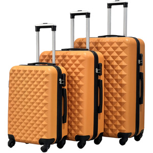 3pc ABS 4 Wheel Diamond Luggage Set by Groundlevel