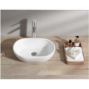 BELOFAY Ceramic Cloakroom Basin Hand Washing Sink Modern Design Countertop Basin - White / 44cm / 12cm / 29cm by BELOFAY