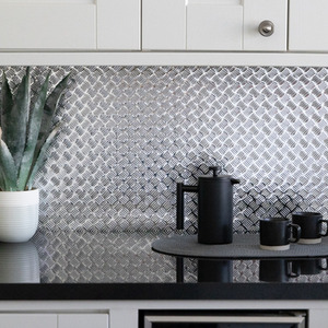 Chequer Plate Silver Self Adhesive Vinyl Wrap by d-c-fix