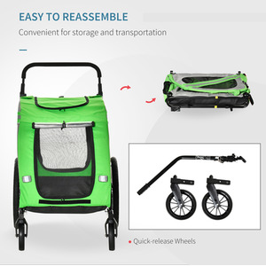 PawHut Bike Trailer 2-in-1 Pet Stroller by PawHut