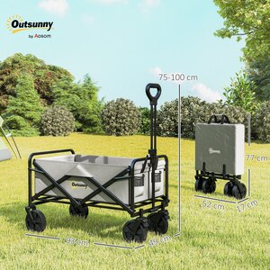 Outsunny Folding Outdoor Storage Bag with Telescopic Handle by Outsunny