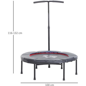 HOMCOM Trampoline Rebounder Indoor Outdoor Mini Jumper - Black by HOMCOM