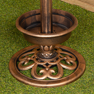 Bronze Effect Resin Garden Bird Bath and Table with Solar Light - Bronze by Samuel Alexander