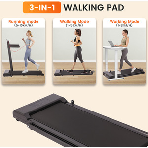 2 in 1 Foldable Home Fitness Walking Running Treadmill With Handrail - Grey
