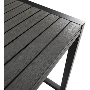 HomeScape Outdoor Dining Set with Benches - Grey Top + Black Frame by Kindred Trading LTD