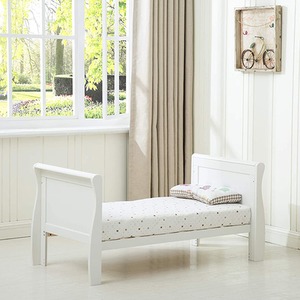 Savannah Sleigh Wooden Baby Cot Bed with Mattress - White by Mcc Direct