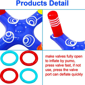 Inflatable Ring Toss Water Game for Pools - blue