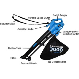 Pro-Kleen Garden Leaf Blower And Vacuum - 3000W - Blue by Pro-Kleen