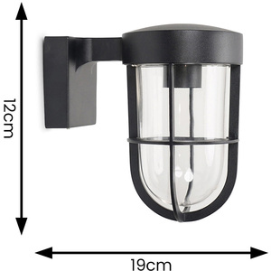 Fanar Industrial Black Bathroom Wall Light - Black by ValueLights