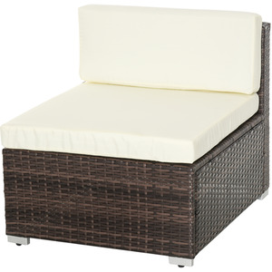 Outsunny 5 Pieces Rattan Sofa Set - Brown by Outsunny