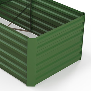 Outsunny Galvanised Raised Garden Bed Planter - Green by Outsunny