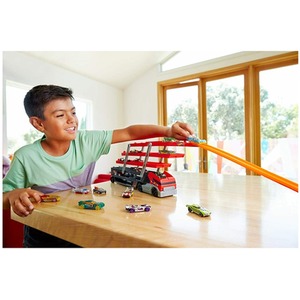 Mega Hauler Truck Transporter with 6 Expandable Levels - Red / 1 by Hot Wheels