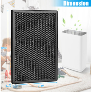 Costway Home Air Purifier Parts Active Carbon Replacement Filter-Black - Black by Costway