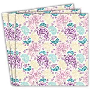Paisley Party Paper Napkins Pink Purple - PURPLE by Peacock Supplies