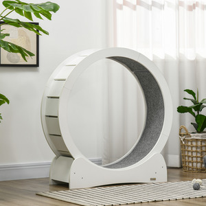 PawHut Cat Treadmill, Wooden Cat Exercise Wheel with Carpeted Runway by PawHut