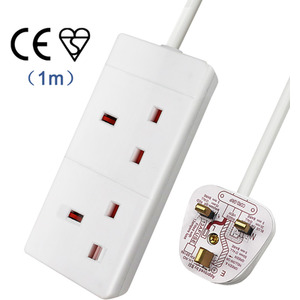 2 Way Extension Leads - White / 1m by ExtraStar