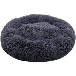 Fluffy Donut Pet Bed with Soft Plush - Dark Grey / 60cm / 2kg by Livingandhome