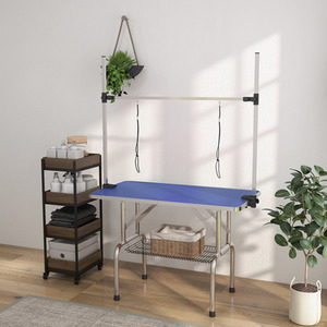 PawHut Metal Adjustable Dog Grooming Table - Blue by PawHut
