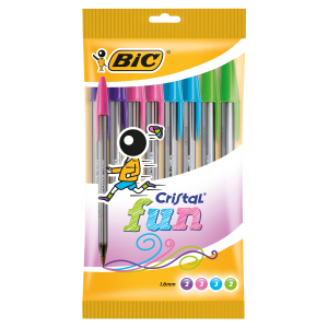 Pack of 10 Bic Cristal Fun Ballpoint Pens by BIC