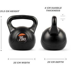 Phoenix Fitness Vinyl Kettlebell - Black / 20kg by Phoenix Fitness