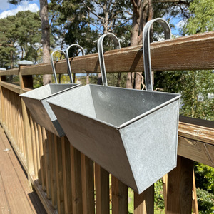 Set of 2 Balcony Hanging Planters - Grey by Selections