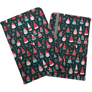 Hand Drawn Cheerful Santa Hats Passport Cover - Red by Warren Reed - Designer